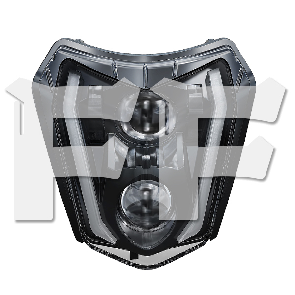 送料無料.. For 2017~2021年式 KTM Headlight EXC XCF SX F..など LED ヘッドライト Eマーク認証品 Hi.Low.ディライト ホワイト MS-KTM1718_画像1