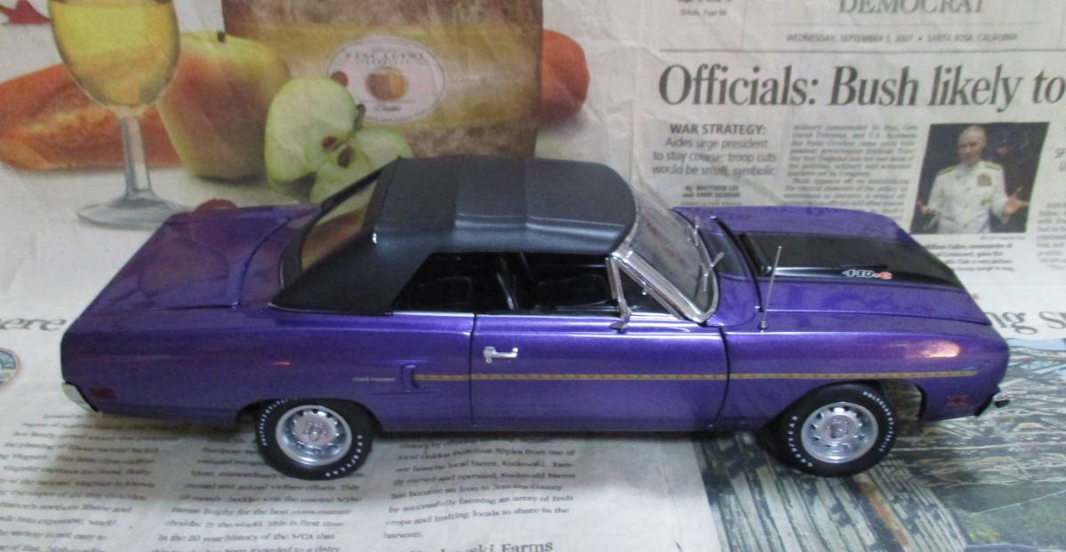 * распроданный * мир 252 шт. *GMP*1/18*1970 Plymouth Road Runner Convertible слива k Lazy ≠EXOTO