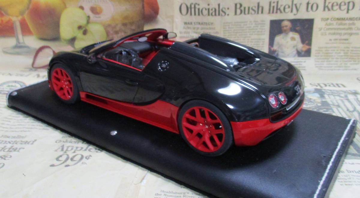 ★激レア絶版☆世界149台*MR*1/18*Bugatti Veyron 16.4 Grand Sport Vitesse グロスブラック/レッド*ヴェイロン≠BBR_画像2