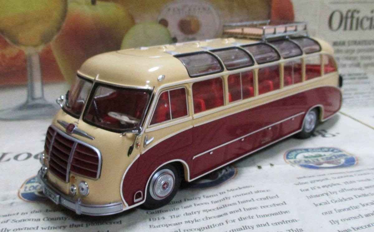 * очень редкий распроданный *Minichamps*1/43*1953 SETRA S8 BUS wine red / бежевый * автобус 