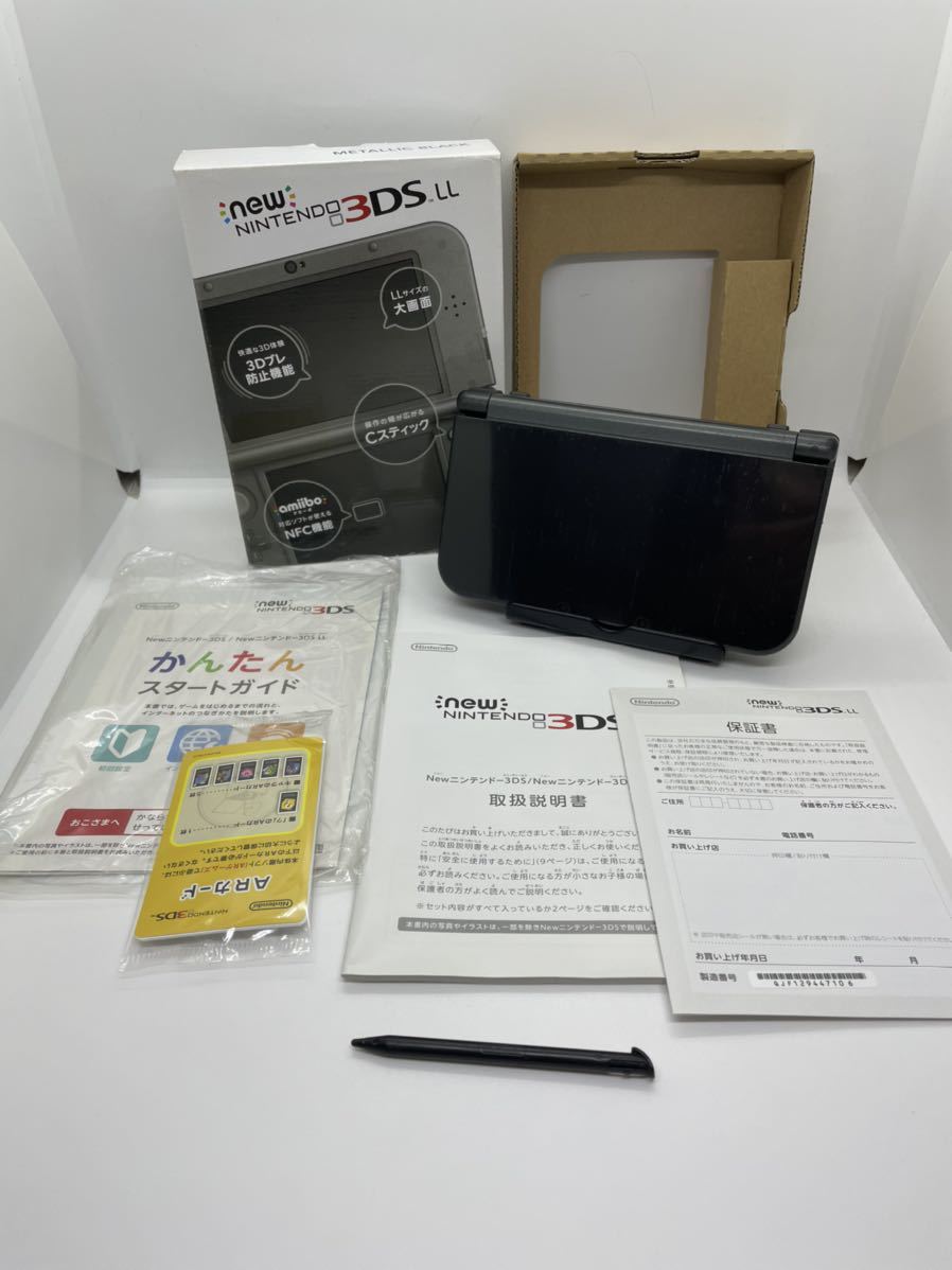 1円〜 完動品 】 New ニンテンドー 3DS LL メタリックブラック 本体 外