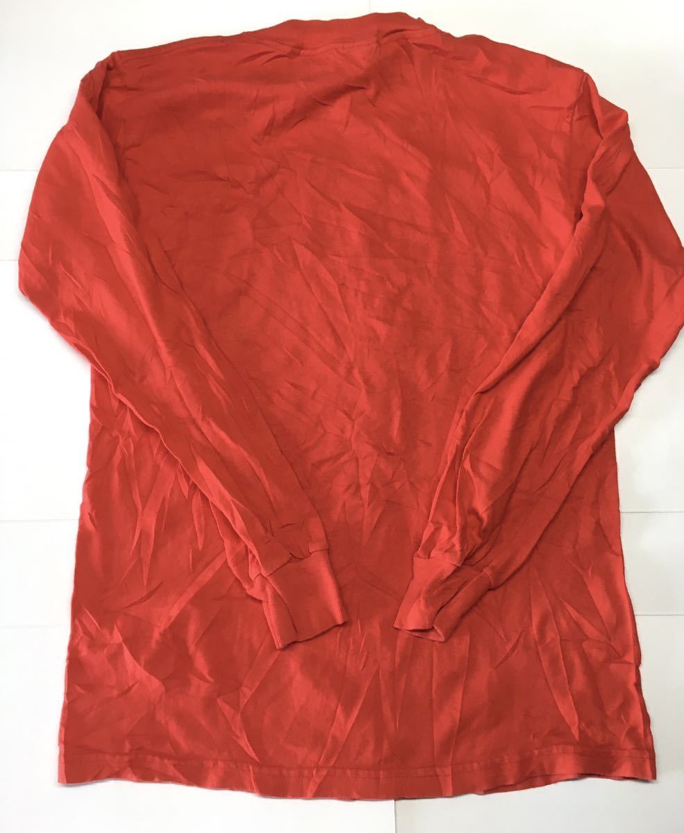 【アメリカ合衆国インポート物古着】GILDAN 長袖Tシャツ（メンズ Sサイズ・レッド／赤）_画像9