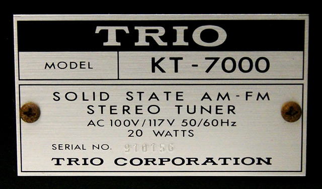 高品質の人気 TRIO トリオ 現KENWOOD ケンウッド KT-7000 FM AM ステレオチューナー