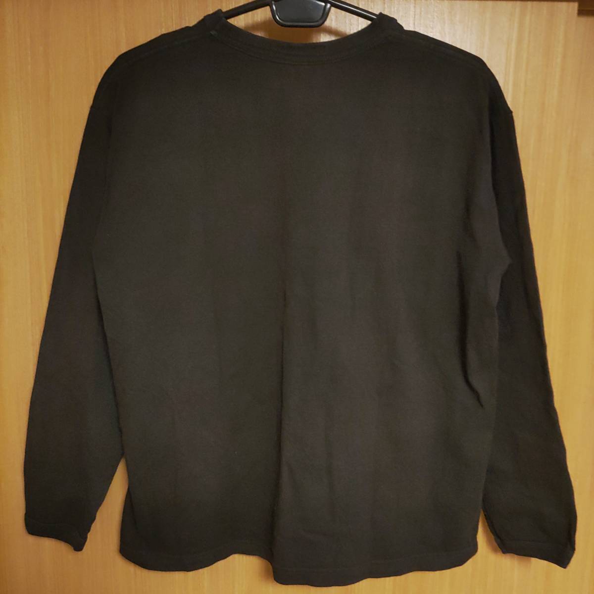 Property of s.80 INTL.STUSSYかすれ加工プリントロゴ80.s長袖TシャツMサイズ黒クリーム色BLACKロンT生成り半袖Tシャツjacket重ね着に☆_画像3
