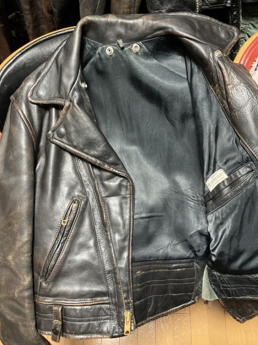 ホースハイド！CAL LEATHERポリスマンライダースCHPブラック36R-