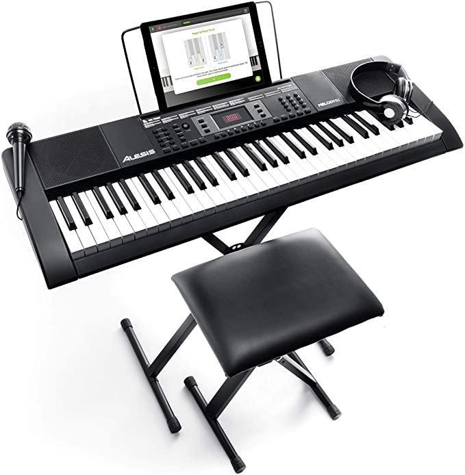 通販激安 鍵盤楽器 ピアノ 電子キーボード 61鍵盤 コンパクト スタンド 椅子 付 Taxijetci Com
