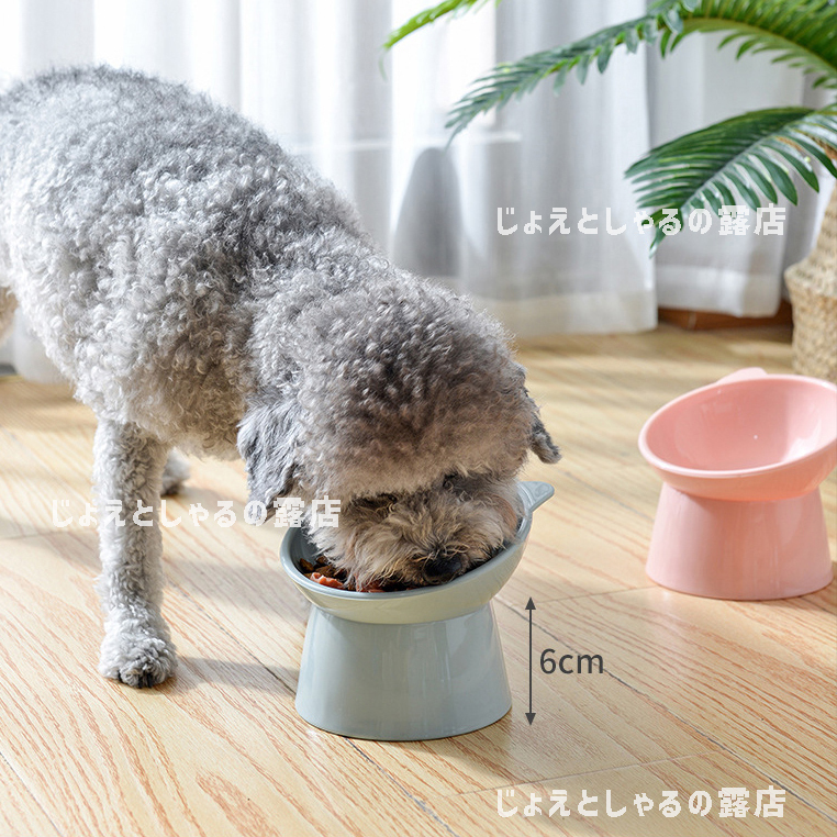 [2 point ] high capacity cat dog hood bowl pet tableware bite bait inserting watering bait plate blue pink 