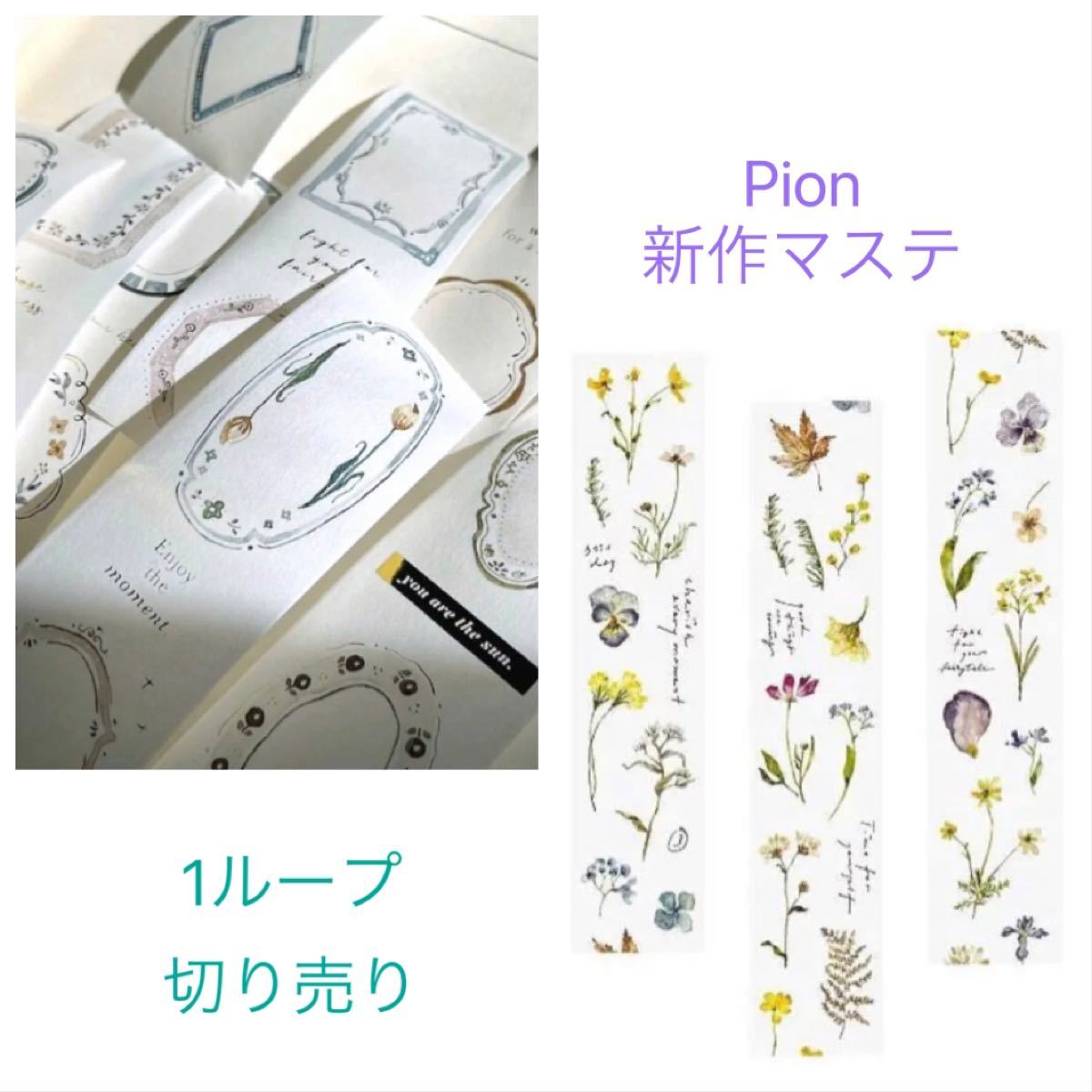 台湾マステ pion 海外マスキングテープ 1ループ 切り売り 女の子 海外