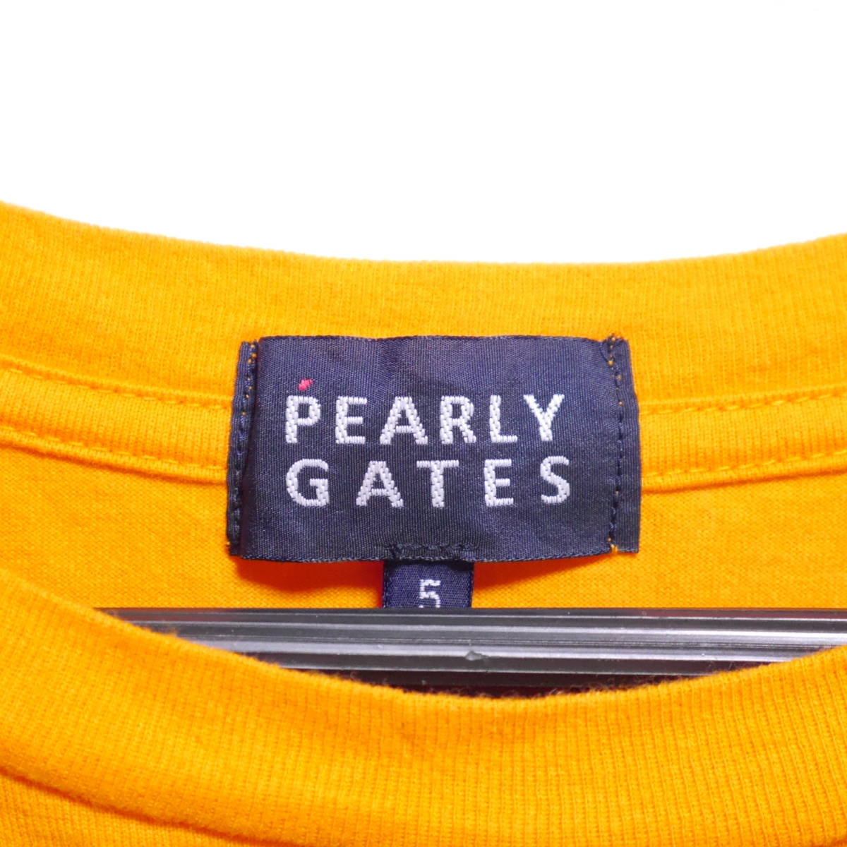 F24 □ PEARLY GATES □ パーリーゲイツ　半袖シャツ　オレンジ　中古　サイズ５_画像7