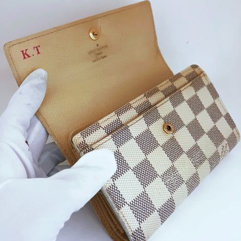 R590 Louis Vuitton ルイヴィトン ベタ剥がれ無し 三つ折り財布 ダミエ 
