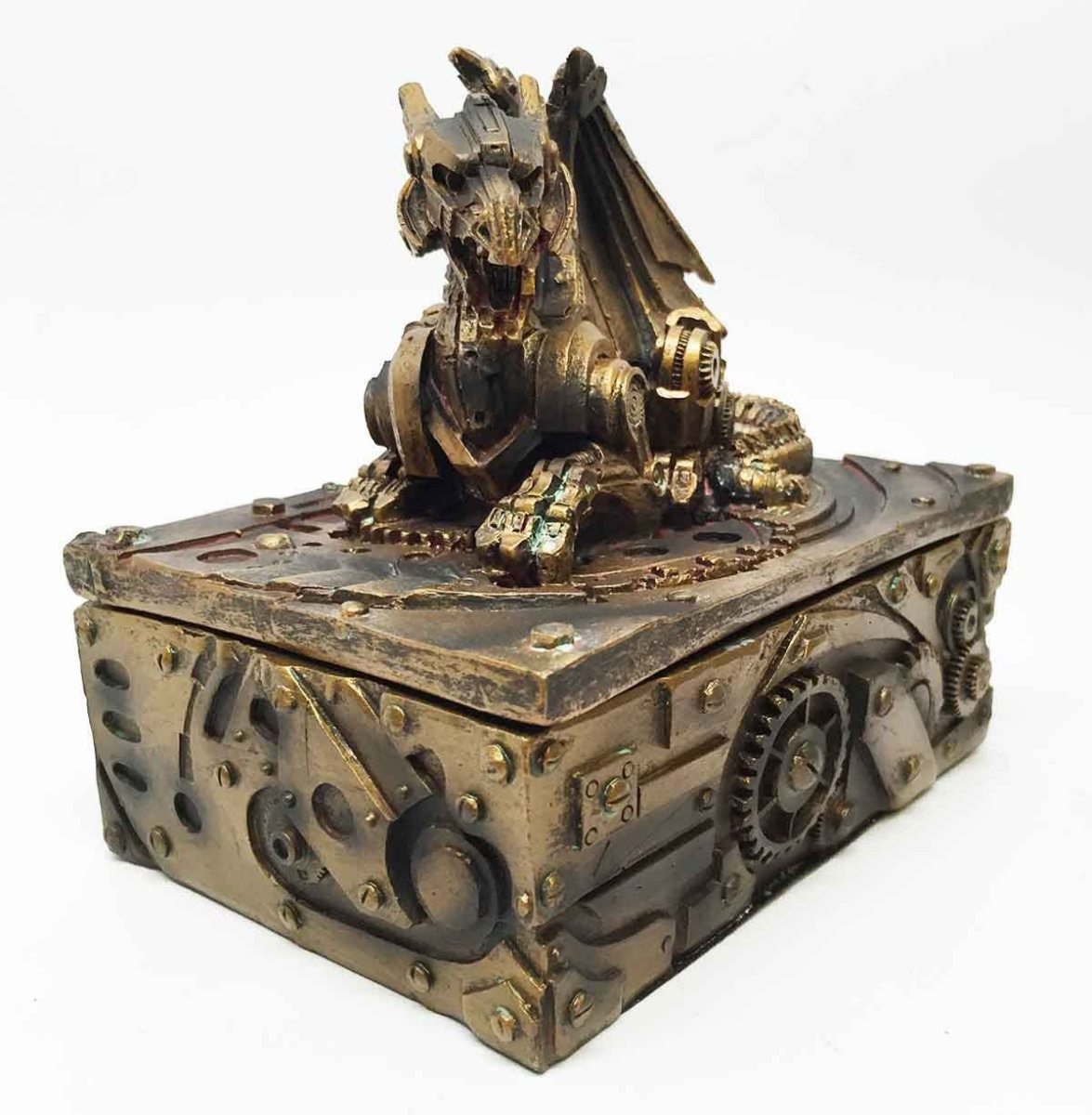 スチーム・パンク風 ドラゴンのフィギュアが付いた蓋のメカニカル ボックス 彫像 彫刻/ 宝石箱(輸入品_画像5