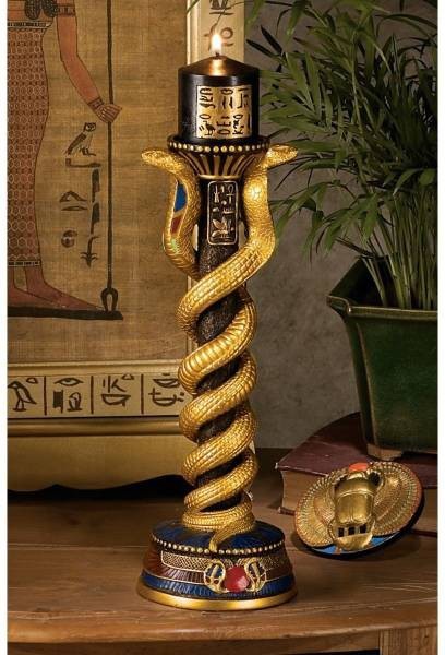 生まれのブランドで 燭台とキャンドル彫像 蛇（スネーク）祭壇 コブラ