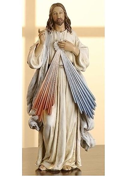 素晴らしい価格 神の慈悲 イエス・キリスト 彫像 高さ約24ｃｍ/ カトリック教会 祭壇 洗礼 福音 聖書（輸入品 洋風