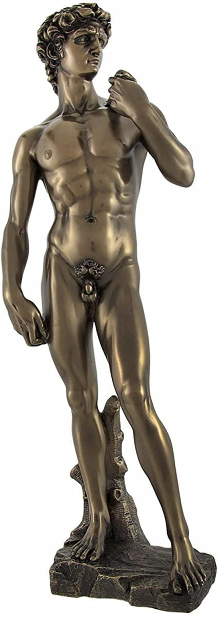 ミケランジェロの ダビデ王彫像 傑作彫刻/ アカデミア美術館 ルネッサンス 巨人ゴリアテ（輸入品）