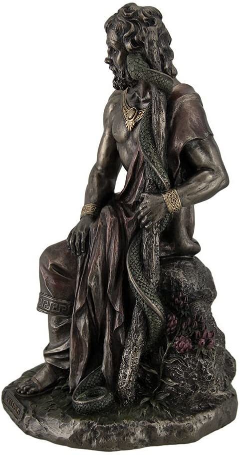 アスクレピオスの杖を持った医学の神 アウクレピオス ブロンズ風彫刻 彫像/ 医師免許 病院（輸入品_画像7