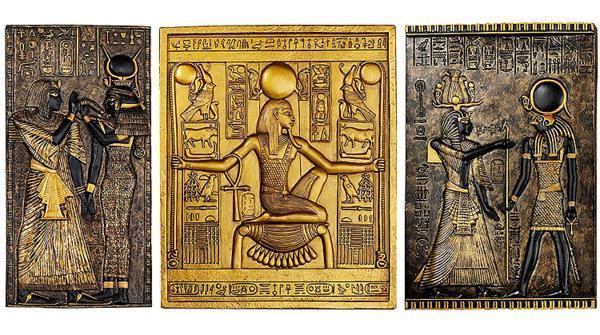 古代エジプトの寺院の石碑 ツタンカーメン、イシス、ホルス 壁彫刻 彫像/ ピラミッド ファラオ（輸入品