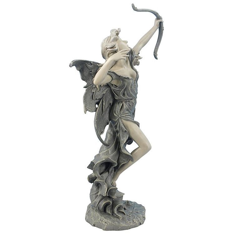 弓を射る美しい妖精リアノン ミディアムサイズ ガーデン彫像 インテリア彫刻 庭園 オブジェ（輸入品）