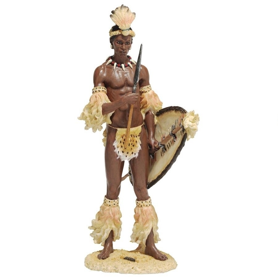最大10%OFFクーポン アフリカ彫刻 シャカ （ズールー王国初代国王）アフリカ人ズールー族の戦士 民族衣装（輸入品） エスニック