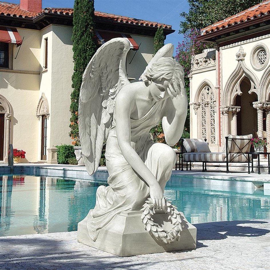 神の記憶 天使の記念碑 彫像 高さ 約91ｃｍ ガーデン彫刻 庭園 宗教的ギフト 屋内外装飾（輸入品