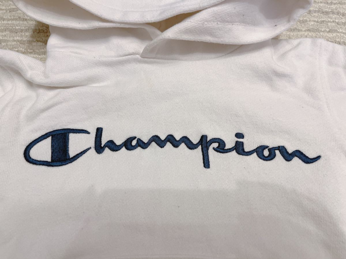 100 champion チャンピオン 長袖 パーカー ホワイト 白 トレーナー スウェット yshop子供服100_画像3