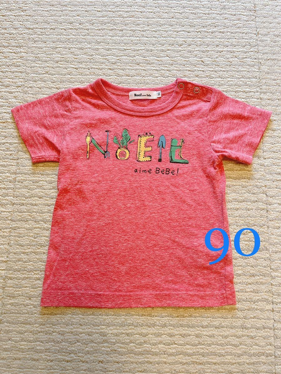 90 bebe ベベ 半袖 Tシャツ レッド 赤 yshop子供服90 保育園 パジャマ_画像1