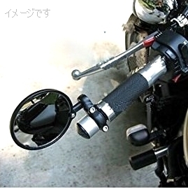 最終2セット★新品★バイク オートバイ 二輪 汎用 バーエンドミラー ラウンドタイプ φ78mm シルバー 丸型 左右セット TN-MT079SL_画像2