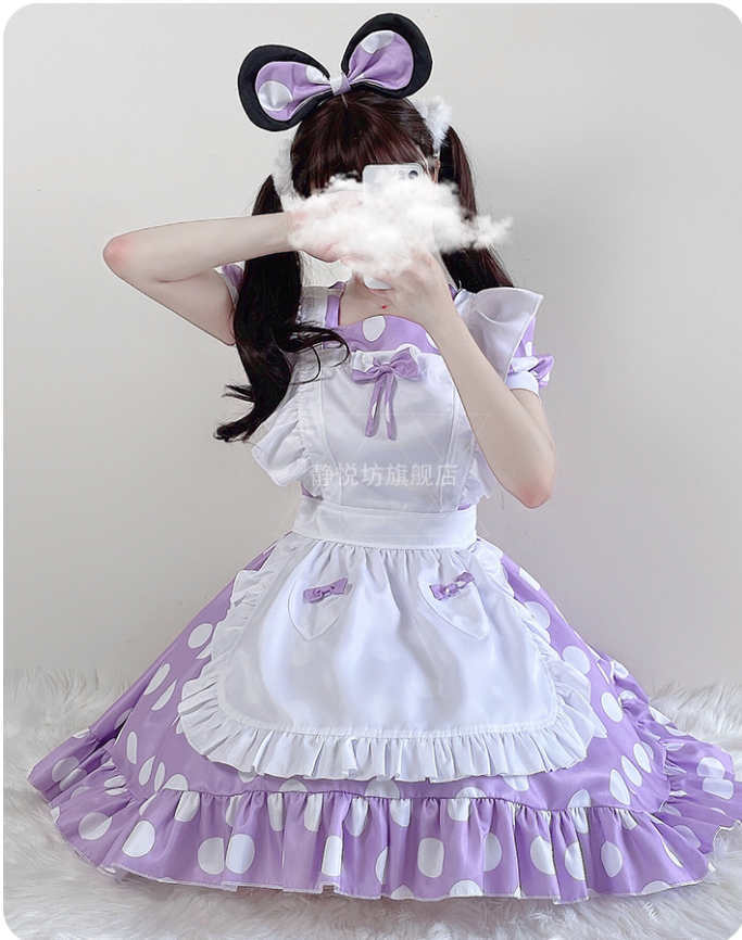 [ quiet .] Disney manner One-piece made clothes Lolita an educational institution festival Halloween festival Event costume play clothes purple 
