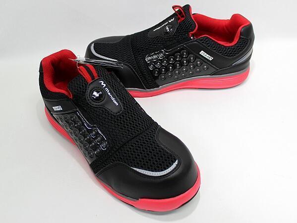 22.5cm red / black light weight safety shoes man dam safety #767 circle . maru go