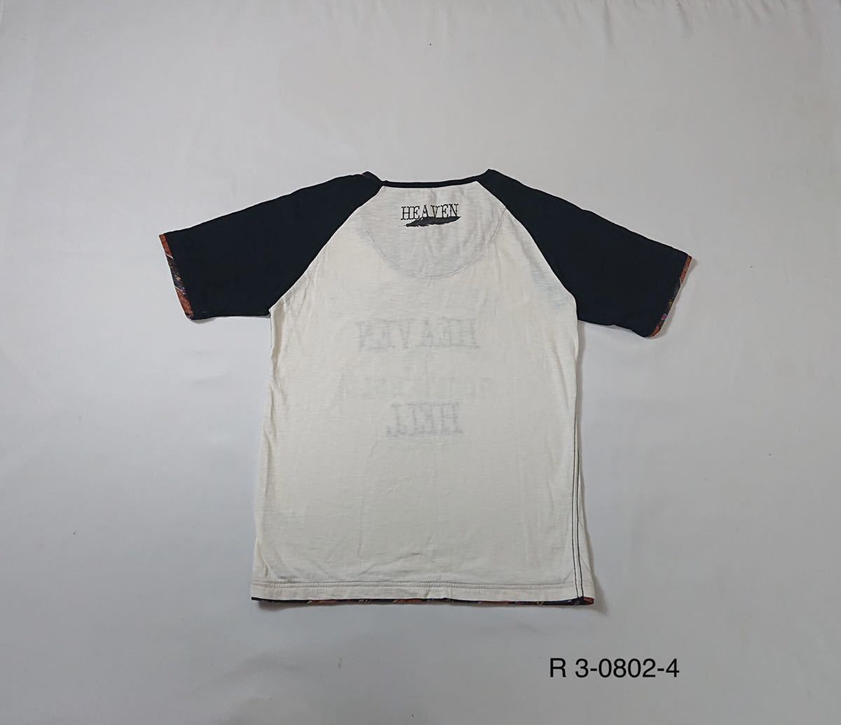 QUASH クアッシユ // 半袖 刺繍 プリント レイヤード 切替 Tシャツ (白×黒) サイズ M_画像2