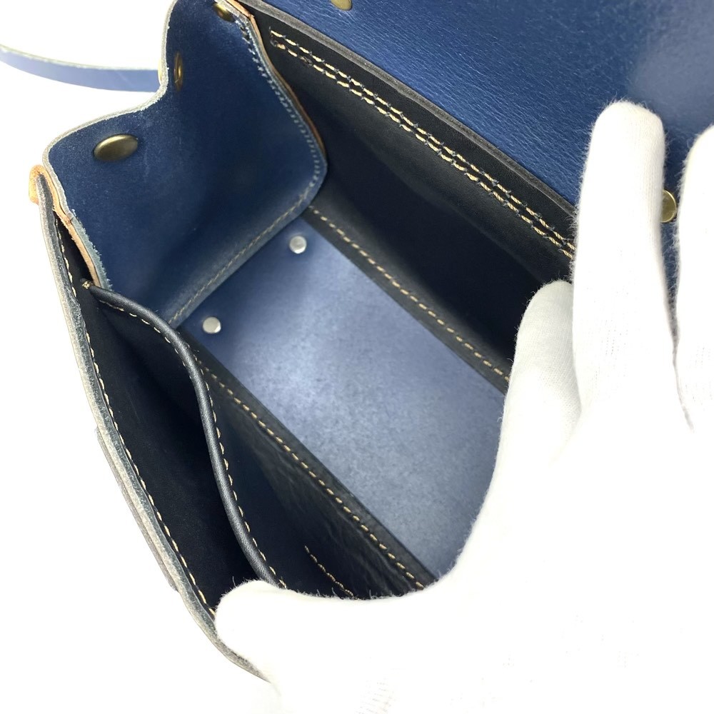 ◆HERZ ヘルツ 2WAYバッグ◆ ネイビー レザー ユニセックス レディース メンズ 革 多機能 日本製 bag 鞄 KA1011_画像7