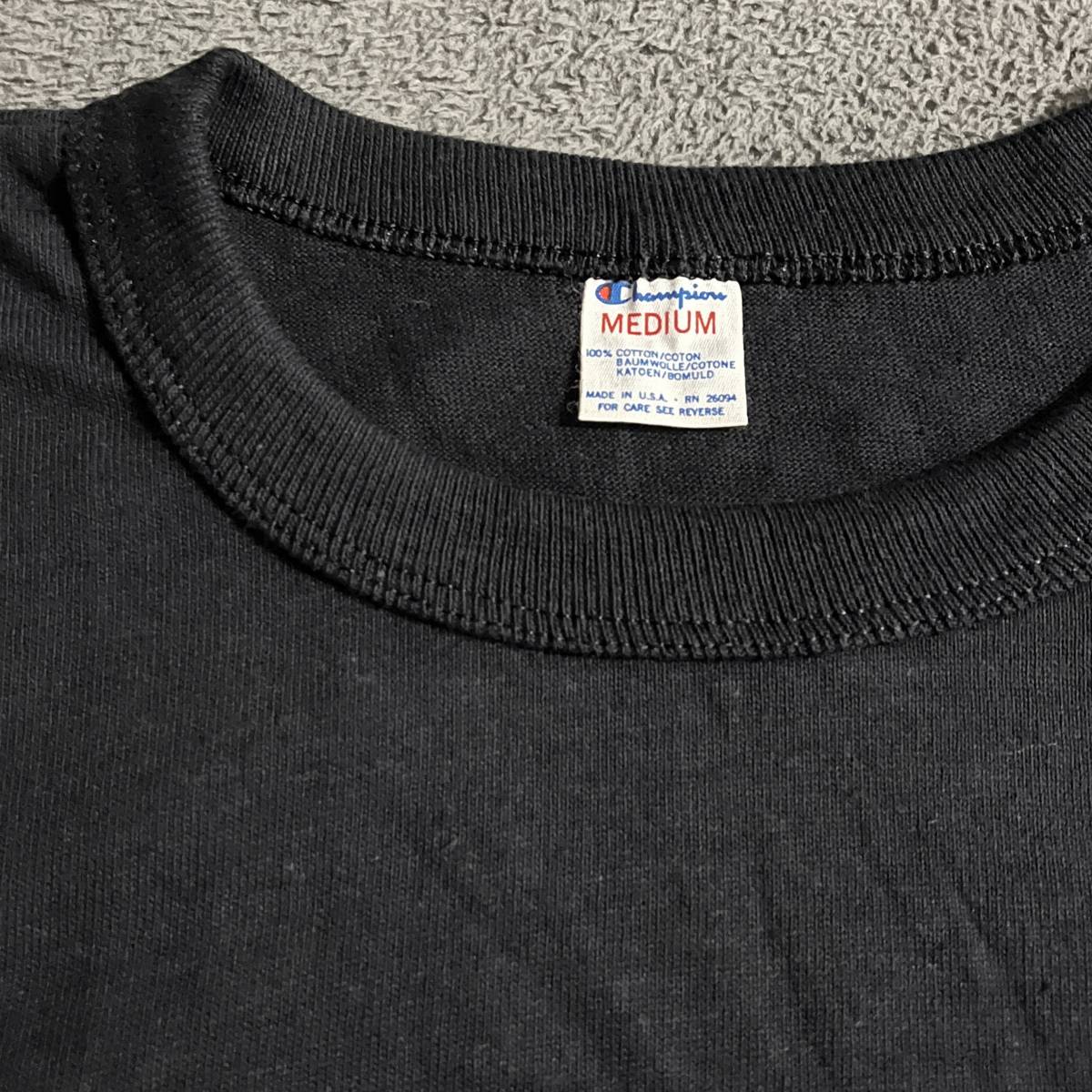 ☆ 送料込み USA製 希少 黒 80s Champion チャンピオン Tシャツ