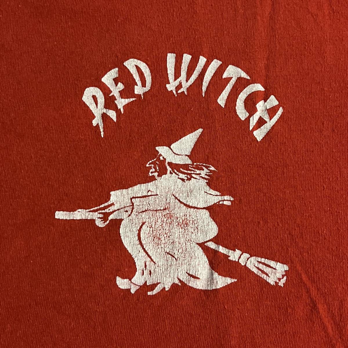 ★ 送料込み USA製 70's Hanes RED WITCH ヘインズ ヴィンテージ 赤 魔女 Tシャツ ひび割れプリント 古着 XL ★_画像3