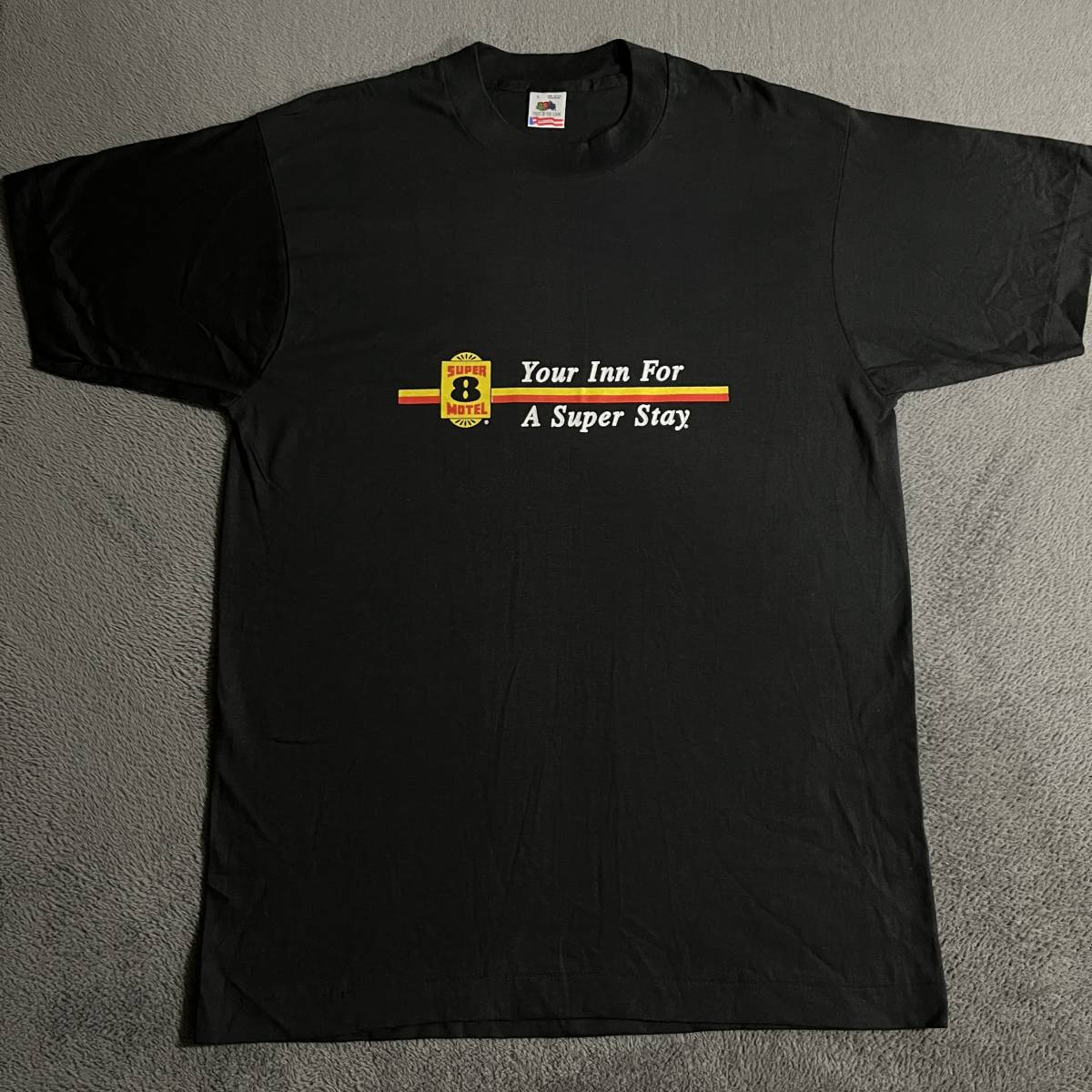 ★ 送料込み USA製 90's デッドストック ヴィンテージ SUPER 8 MOTEL FRUIT OF THE LOOM T-SHIRTS フルーツオブザルーム 古着 L ★_画像1