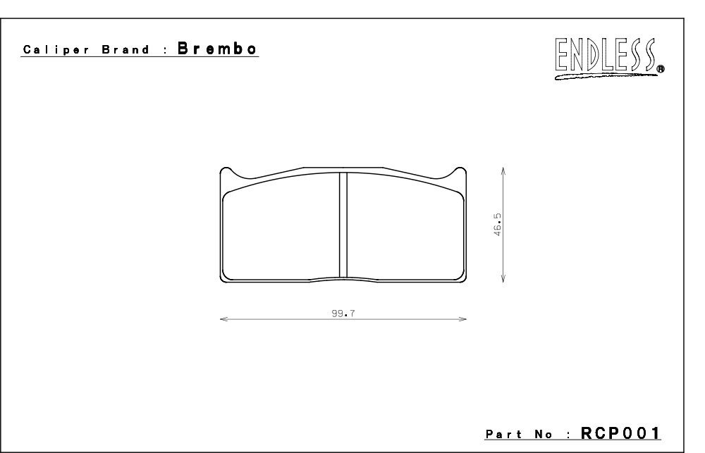 エンドレス ブレンボ製 レーシングキャリパー用 ブレーキパッド CC43 (N35S) F4 Brembo F/R ピストン:4_画像2