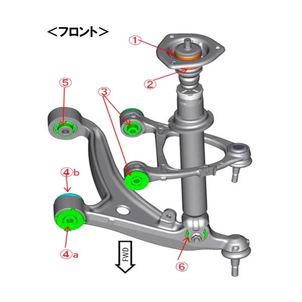 AutoExe オートエクゼ サスペンションブッシュ単品 アッパーマウント(ロア)用 イラストNo.2,8 ロードスター ND5RC_画像2