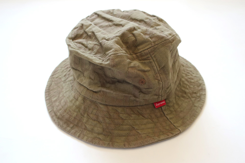 (M/L)Supreme Fat Tip Jacquard Denim CrusherシュプリームハットOlive_画像4