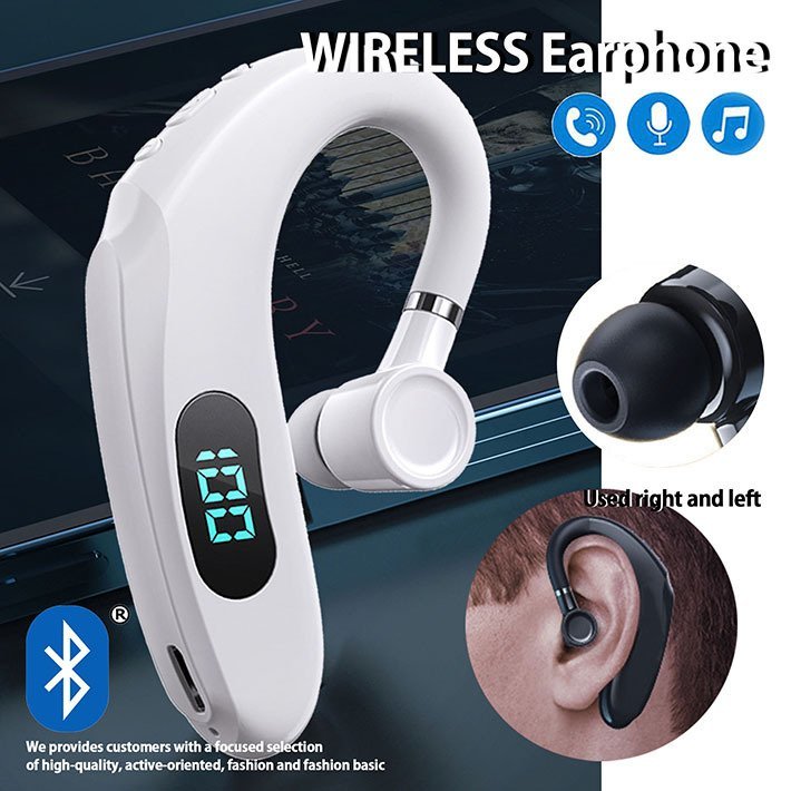 イヤホン ワイヤレス スポーツ Bluetooth5.2 防水 サラウンド マイク 片耳 高音質 iPhone スマホ対応 7987956 ホワイト 新品 1円 スタート_画像1
