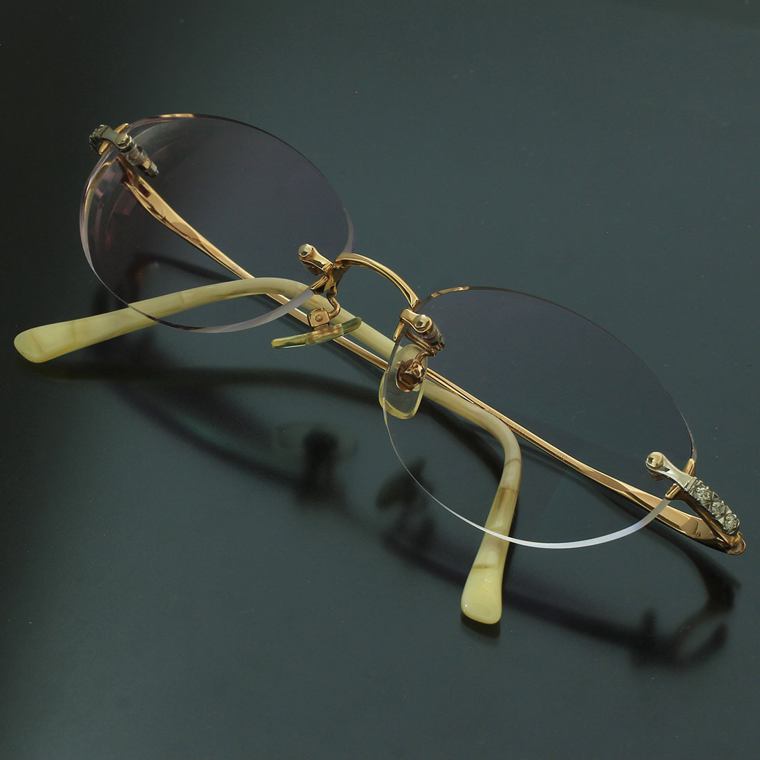 驚きの価格が実現！ ショパール 0.2ctダイヤ 眼鏡/メガネ/めがね K18PG D9409 その他