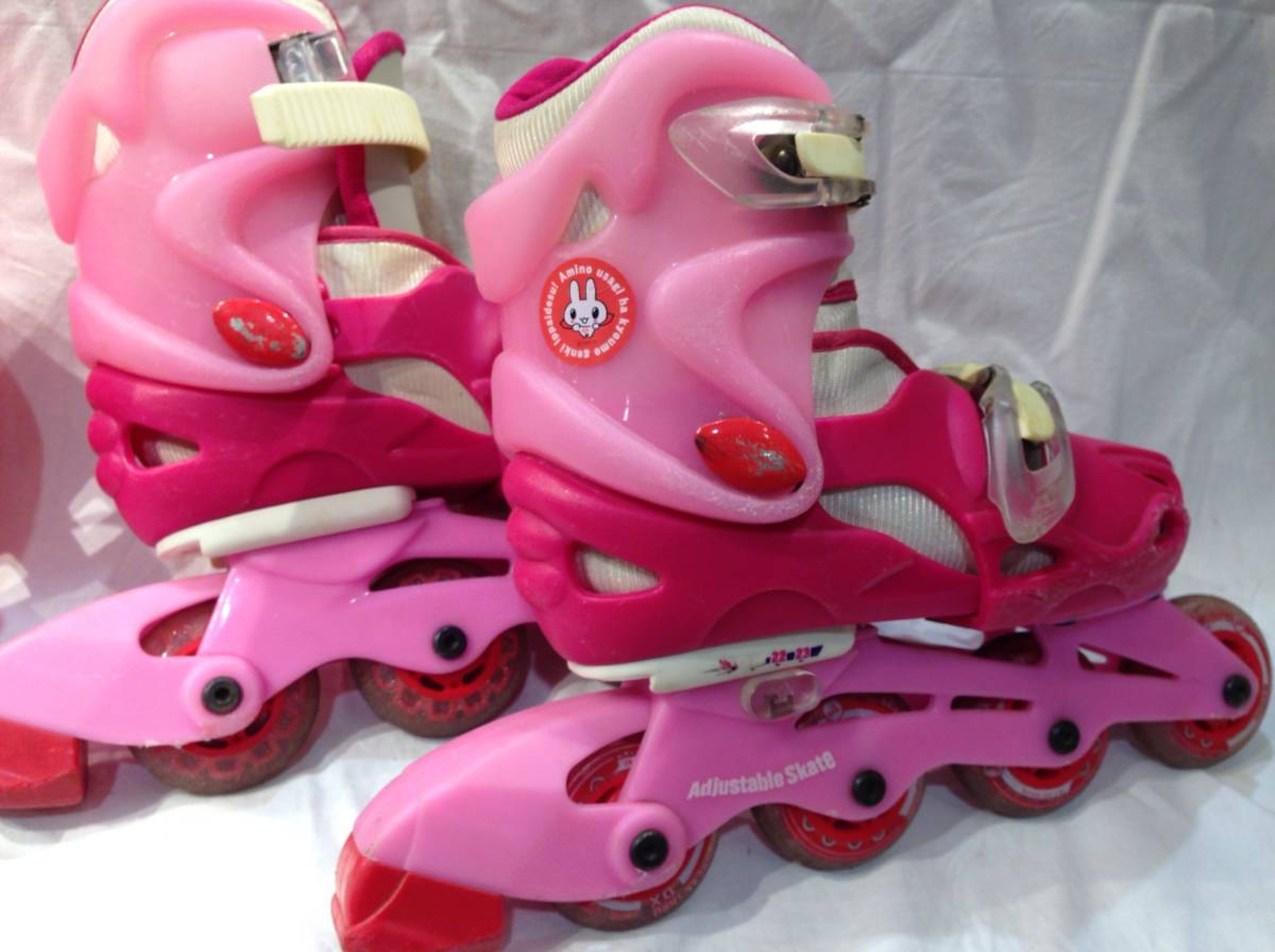 ★5480★インラインスケート ヘルメット・プロテクターセット 女の子 20~23cm サイズ調整可能の画像7