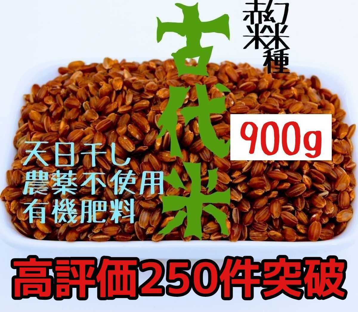 送料無料【天日干し】赤米900g【農家直売】玄米 無農薬 有機肥料 発芽玄米 マクロビ オーガニック 自然農法 古代米 雑穀米 五穀米 黒米_画像1