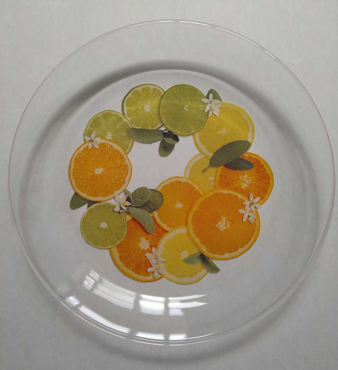 フェリシモ　のせるだけ華やか花果物ガラスプレート　デザート皿　ディッシュ　食器　皿　6柄　未使用_画像1