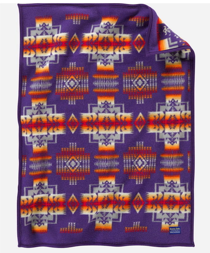 即決！ペンドルトン PENDLETON チーフジョセフ クリブ ベビーブランケット MADE IN USA PURPLE パープル_画像1