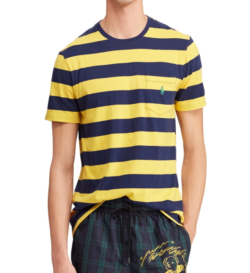 即決！送料無料 Polo RalphLauren ポロ ラルフローレン ボーダーTシャツ カスタム スリムフィット YELLOW/NAVY　S_画像2