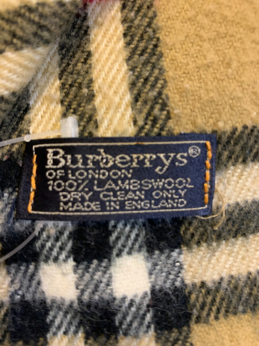 Burberry バーバリー マフラー チェック wool 100% メンズ レディースマフラー 中古 t-003_画像5