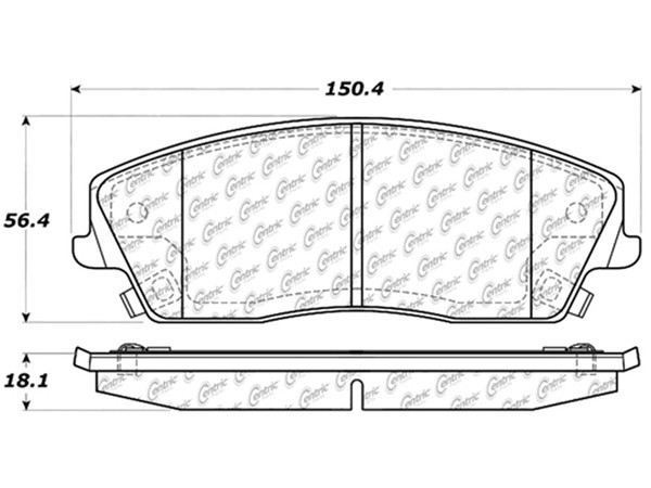 Centric front brake pad 103.10560 (2005-2013y Chrysler 300,06-13y Dodge Charger (2.7L,3.5L,3.6L) other )