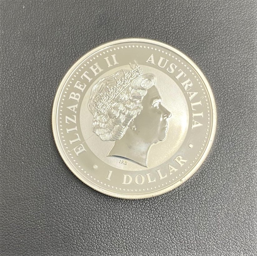 #428 純銀コイン オーストラリア 1ドル 2002 馬 記念銀貨 SILVER999 約31.5g 専用ケース付き アンティークコイン