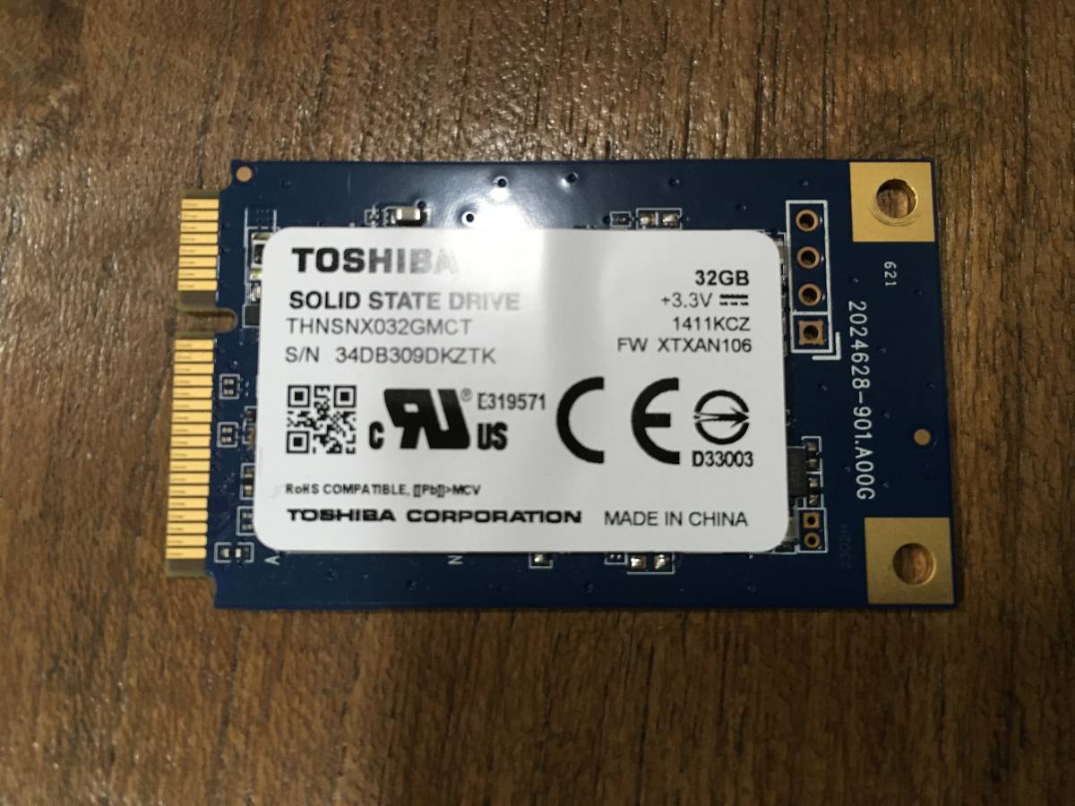 [Toshiba] 使用時間16641時間 mSATA-SSD 32GB THNSNX032GMCT正常判定品_目立ったキズや汚れは少ないです。
