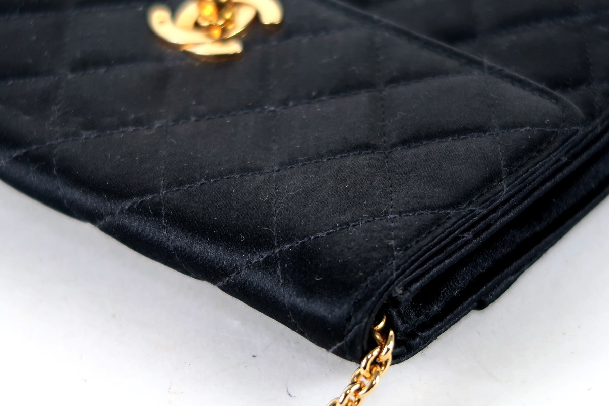 美品】CHANEL シャネル サテン チェーンショルダーバッグ ポーチ 小物