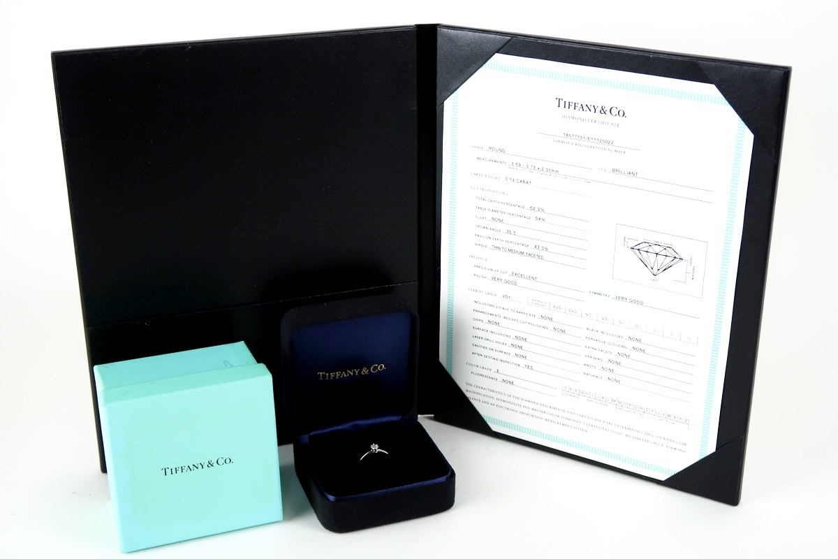 超美品】TIFFANY&Co. ティファニー ダイヤリング PT950 プラチナ 0.19