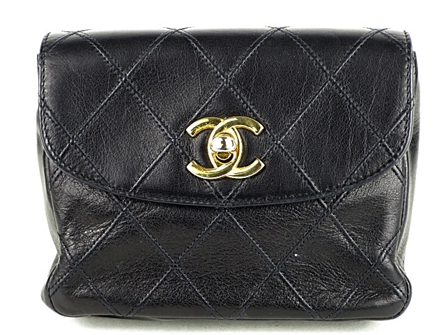 美品】CHANEL シャネル ラムスキン マトラッセ ターンロック チェーン